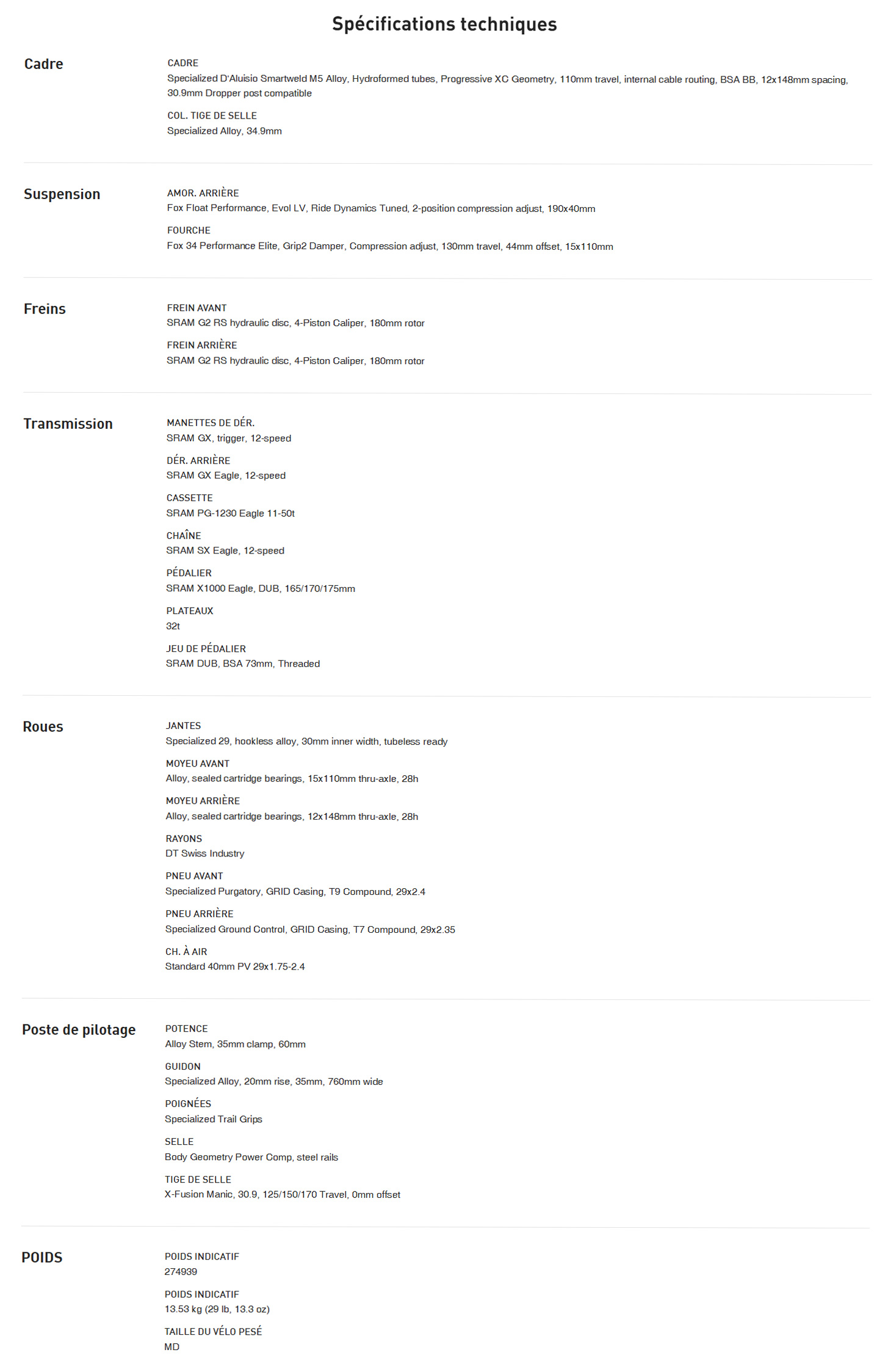 Caracteristique technique du vélo Chisel Comp EVO année 2025
