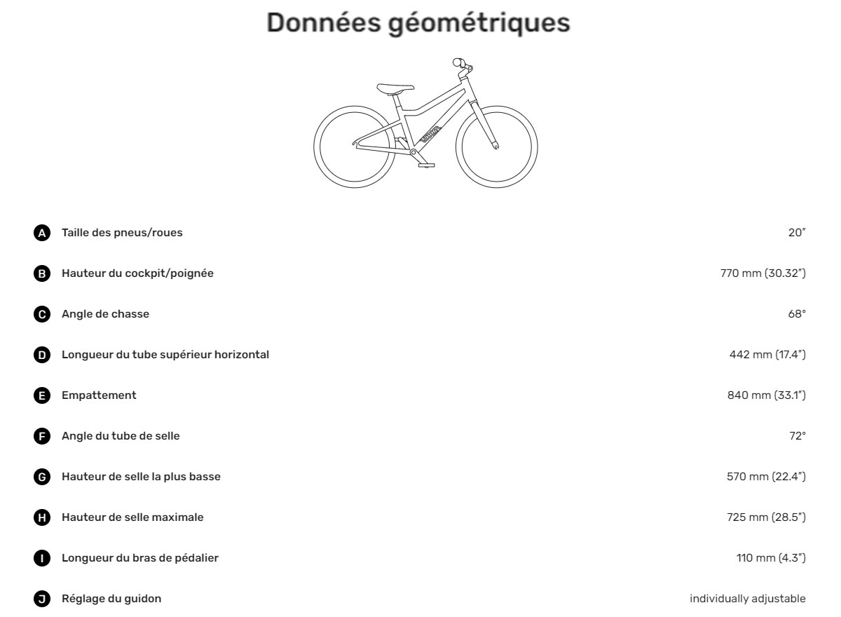 Guide de taille Woom 5 Année 2021
