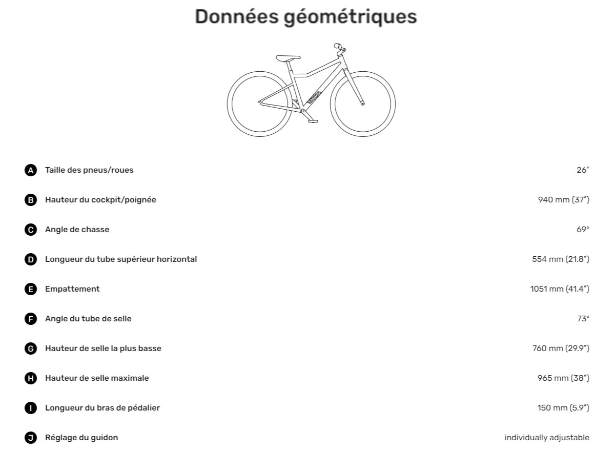 Guide de taille Woom 6 Année 2021