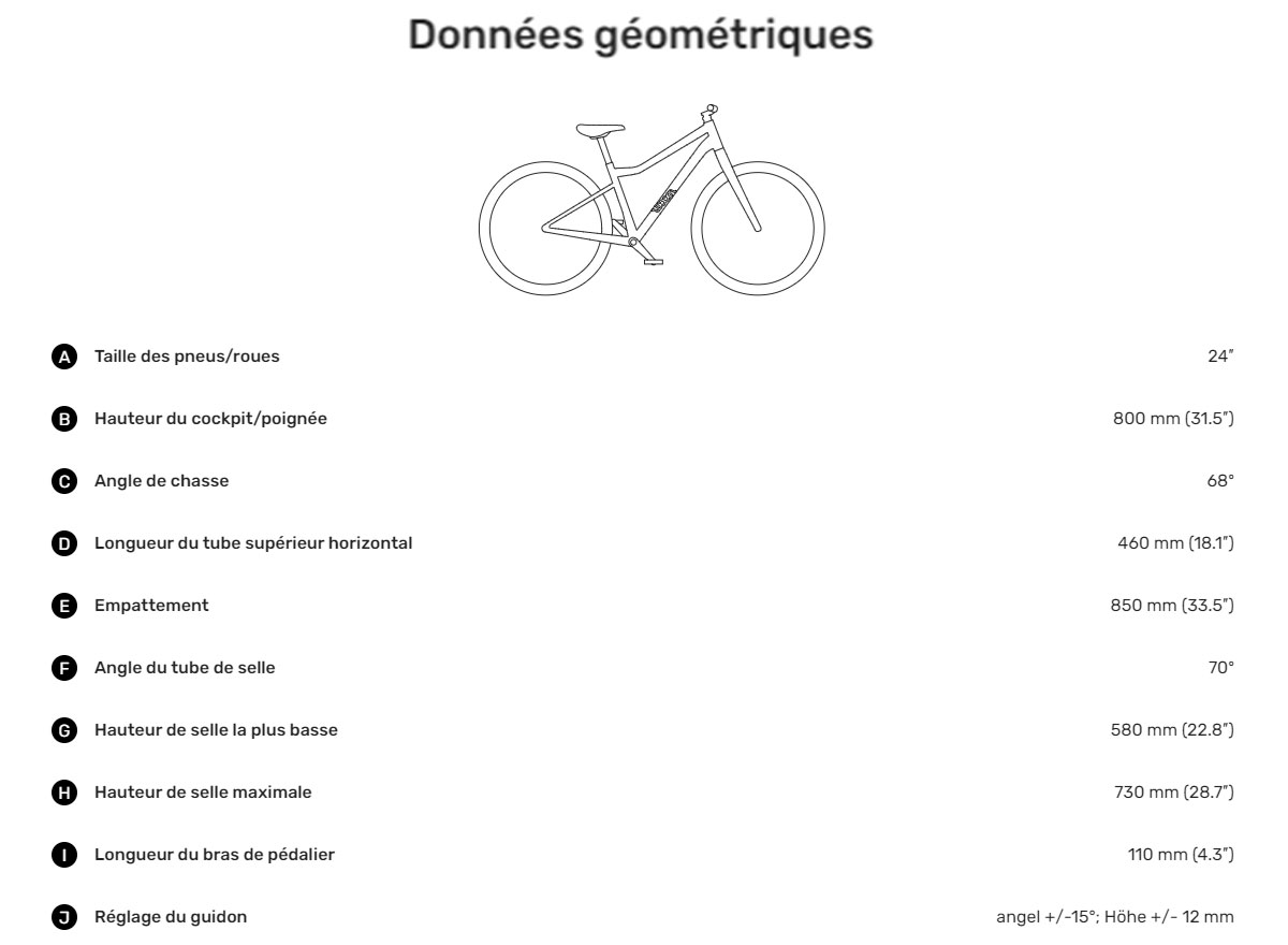 Guide de taille Woom Off 5 Année 2021