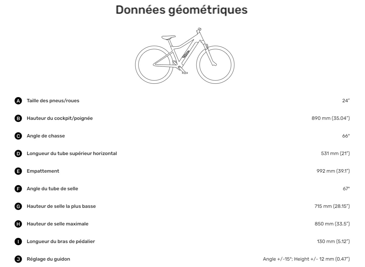 Guide de taille Woom Up 5 Année 2021